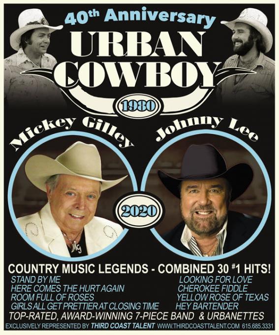 Urban Cowboy Reunion Mickey Gilley & Johnny Lee Tickets 17th April